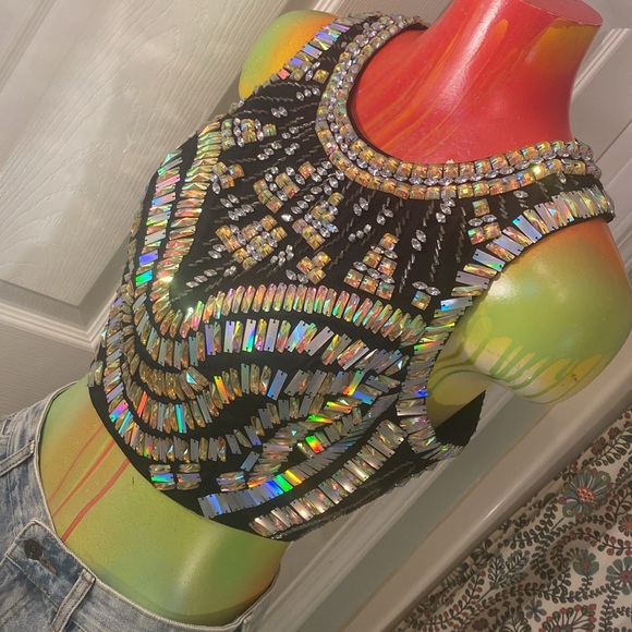 Bebe Show Stopper Sequin Sleeveless Crop Top - Picture 5 of 15